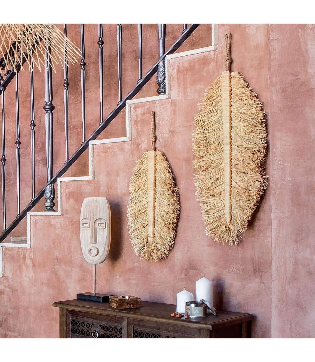 Décoration Murale Raphia Oasis 70cm Naturel-3