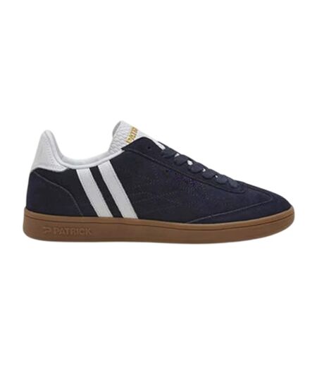 Mens Lyon Leather Cupsole Trainers Navy White Gum Patrick