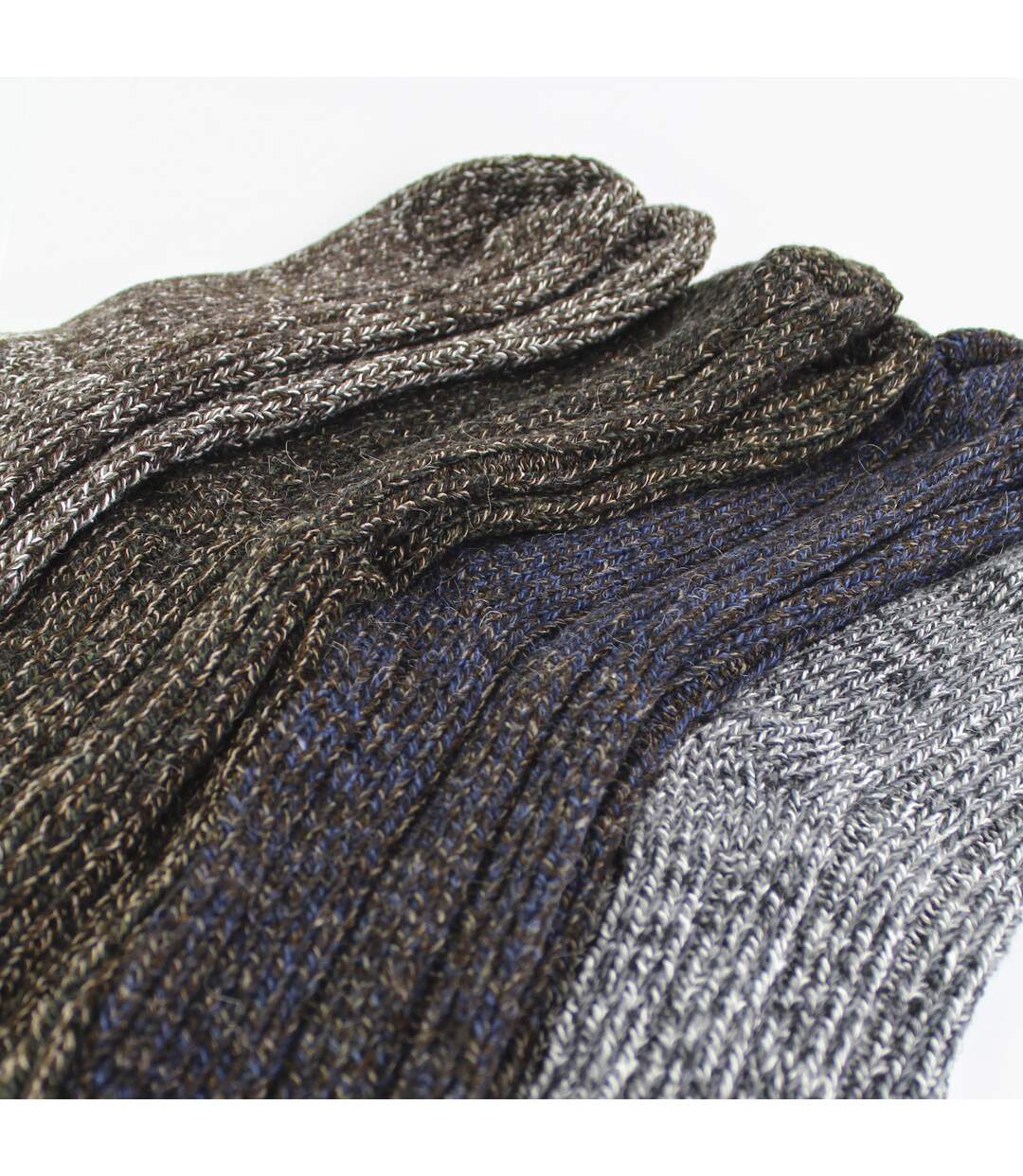 Lot de 12 chaussettes côtelées en alpaga pour hommes-3