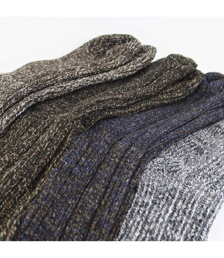 Lot de 12 chaussettes côtelées en alpaga pour hommes