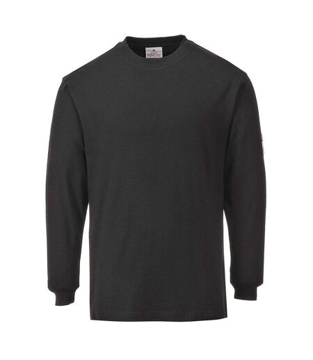 Portwest Mens Flame Resistant Anti-Static Long-Sleeved T-Shirt (Black) - UTPW586