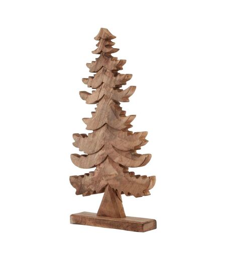 Wooden christmas tree decoration 50cm x 6cm x 16cm brown Hill Interiors