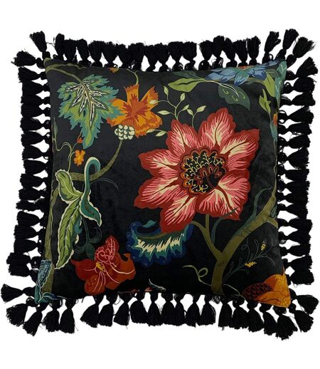 Paoletti Botanical Cushion Cover (Black) (One Size)