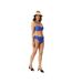 Womens/ladies Textured Hipster Bikini Bottoms Blue Biba-1