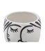 Vase Pot Visage en Porcelaine Face 18cm Blanc & Noir-2