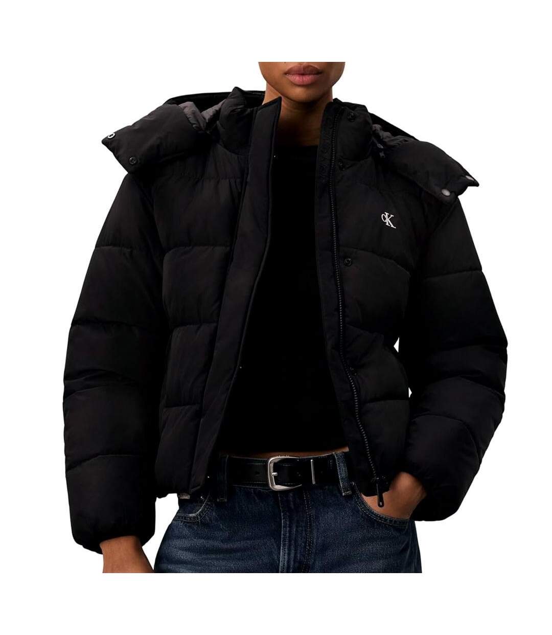 Doudoune noir femme calvin klein jeans matte-1