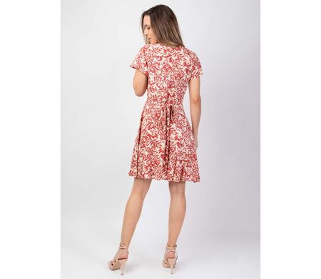 Robe courte motif ethnique MARIKA coupe cache coeur Coton Du Monde