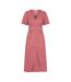 Womens/ladies Riviera Button Through Midi Dress Pink Mountain Warehouse-1