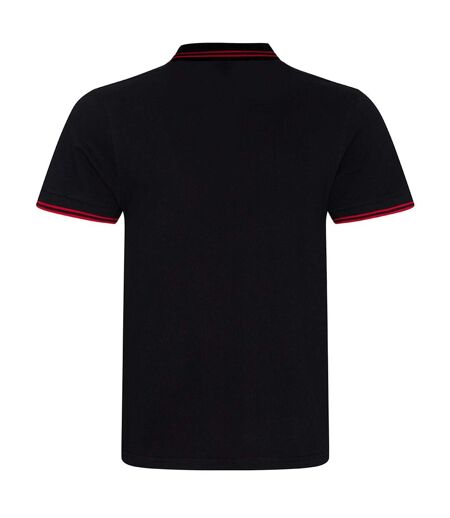 AWDis Mens - T-shirt POLO - Hommes (Noir / rouge) - UTPC3155