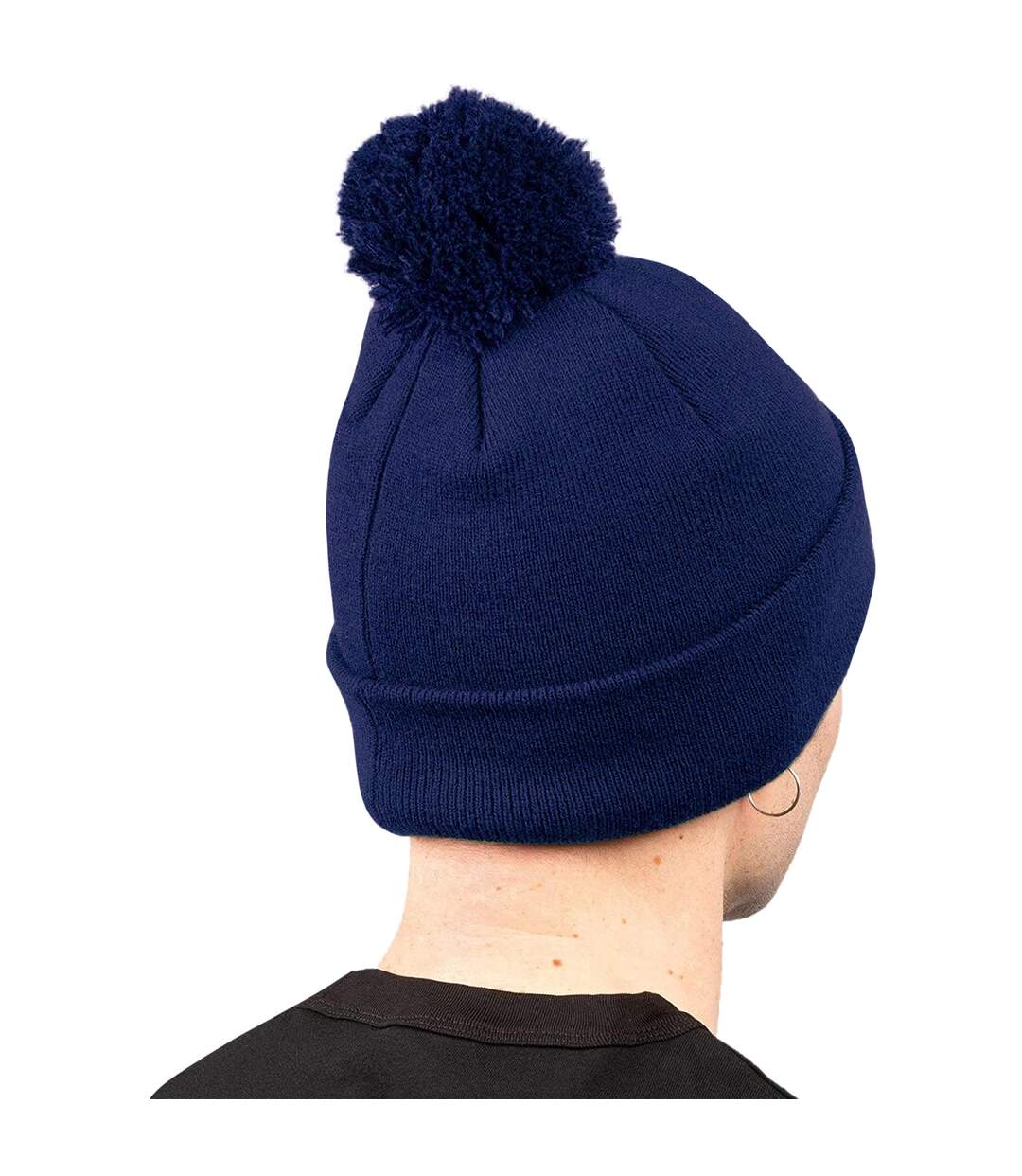 Bonnet snowstar bleu marine Beechfield-2