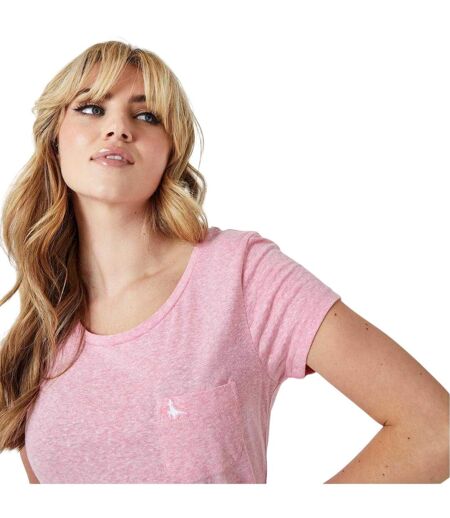 Womens/ladies Fullford Chest Pocket T-shirt Pink Jack Wills