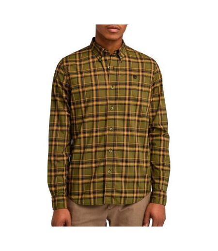 Chemise verte/orange homme timberland stretch