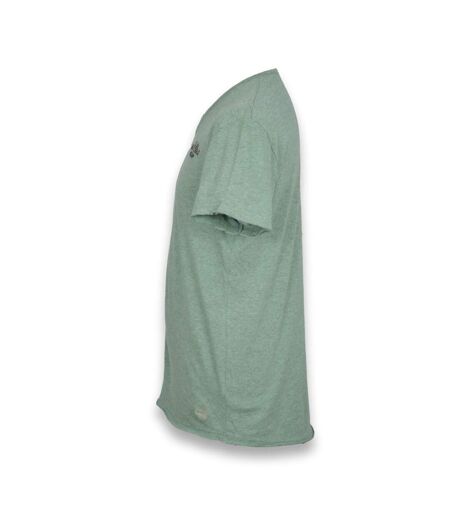 Tee shirt manches  courtes homme - Col en V de couleur vert