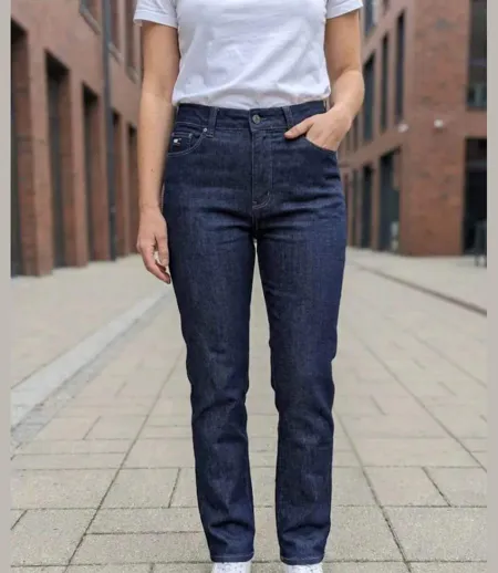 Jean Femme Taille Haute Stretch Bleu Brut - Coupe Confort AXXANO