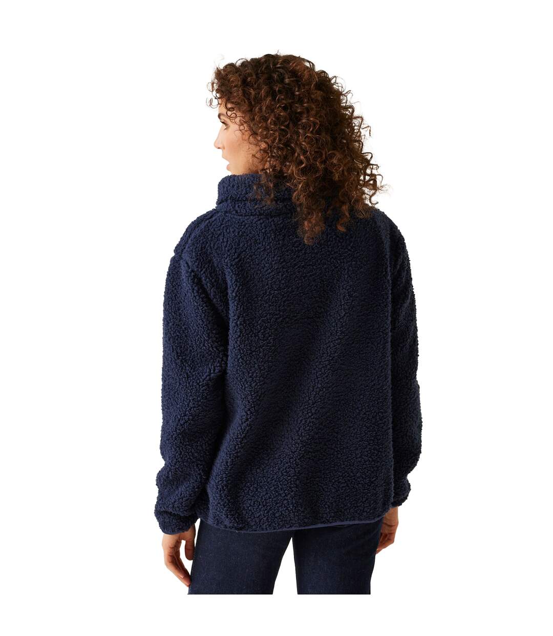 Womens/ladies Ria Fluffy Overhead Fleece Top Navy Regatta-4