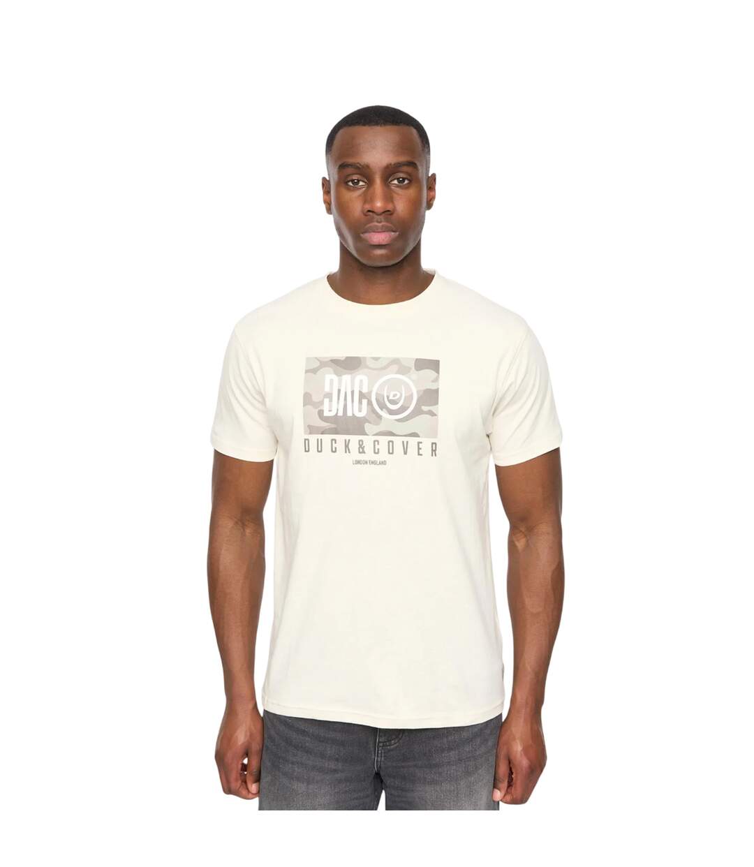 T-shirt chamchee homme blanc cassé Duck and Cover-1