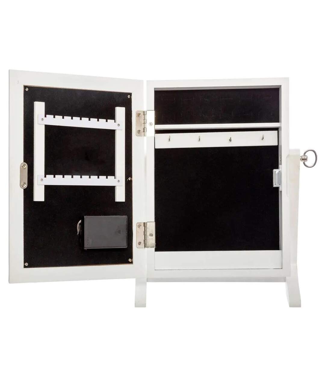 Armoire à Bijoux Design Led 36cm Blanc-2