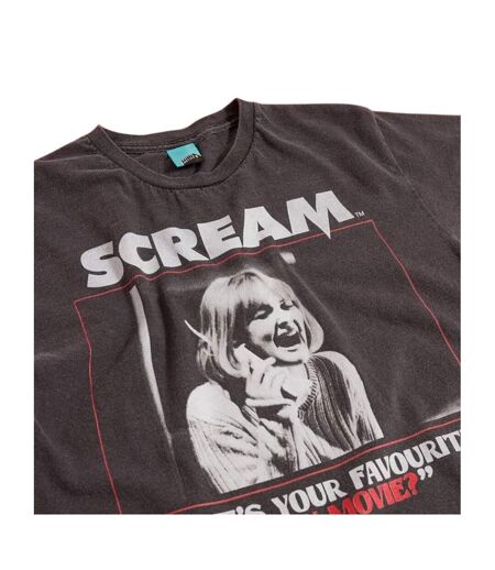 T-shirt Whats Your Favourite Scary Movie Adulte Charbon Scream