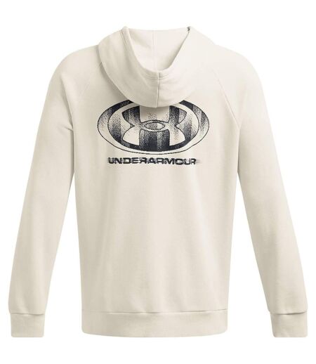 Mens Rival Raglan Drawstring Hoodie White Under Armour