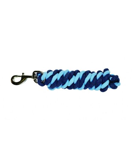 Nickel plated snap clip horse lead 2m navy/light blue Roma