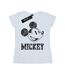 Disney T-shirt en coton à lacets Mickey Mouse Femme/Femme (Blanc) - UTBI31377-1