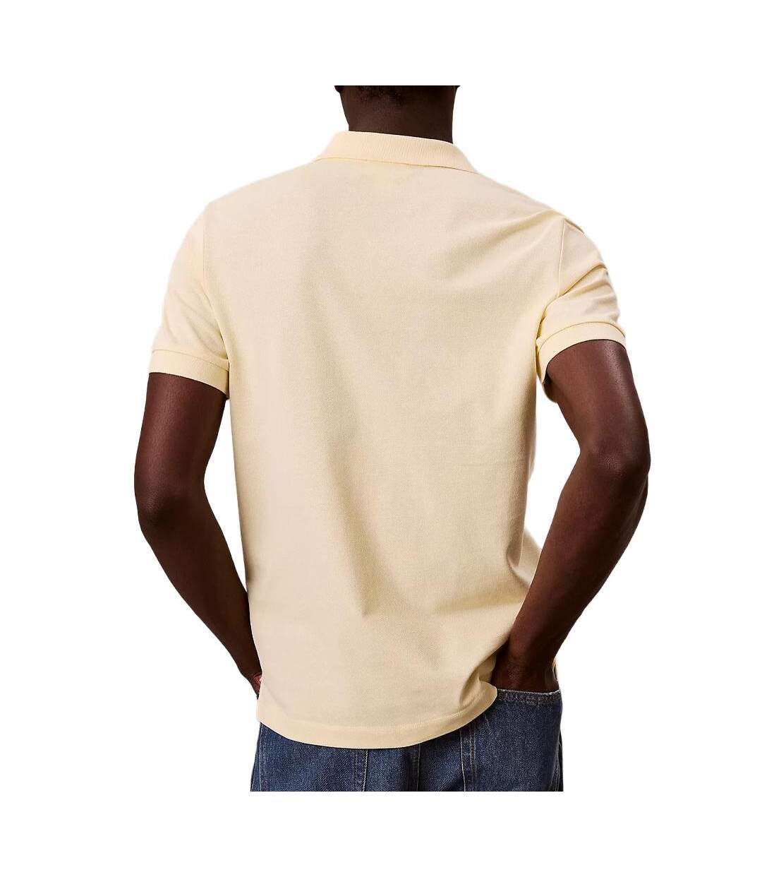 Polo jaune homme calvin klein jeans ss monogram pique-2