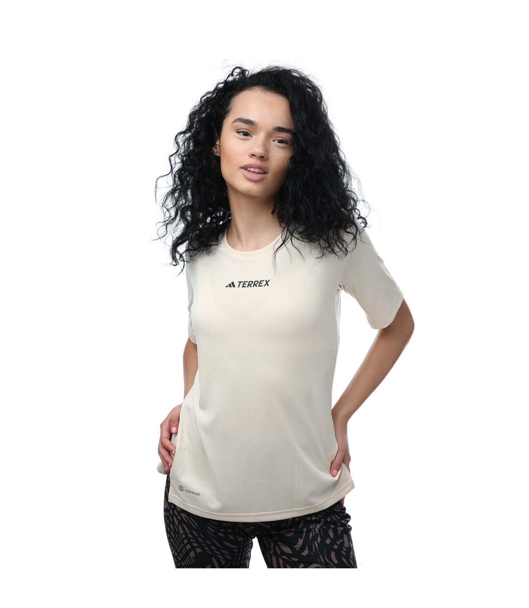 Womens/ladies terrex t-shirt sand Adidas-1