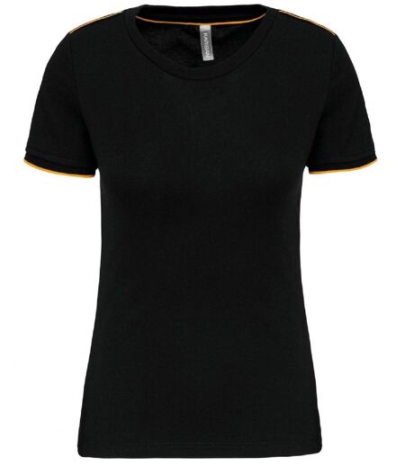T-shirt professionnel DayToDay pour femme - WK3021 - noir et jaune