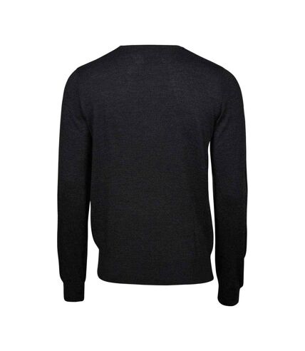 Tee Jays Mens Knitted Crew Neck Sweater (Black)