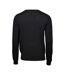 Tee Jays Mens Knitted Crew Neck Sweater (Black)