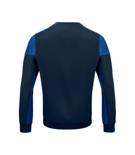 Mens Contrast Crew Neck Sweatshirt Navy Cobalt Printer PRIME
