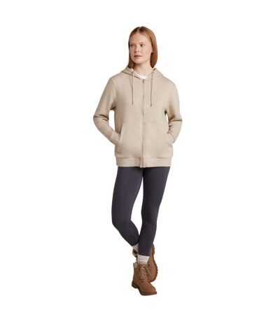 Womens/ladies Penzance Full Zip Hoodie Beige Mountain Warehouse