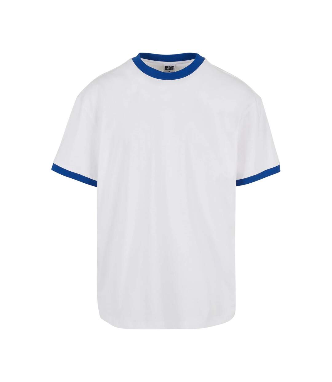 T-shirt Motif/style Ringer Homme Blanc Bleu Roi Urban Classics-1