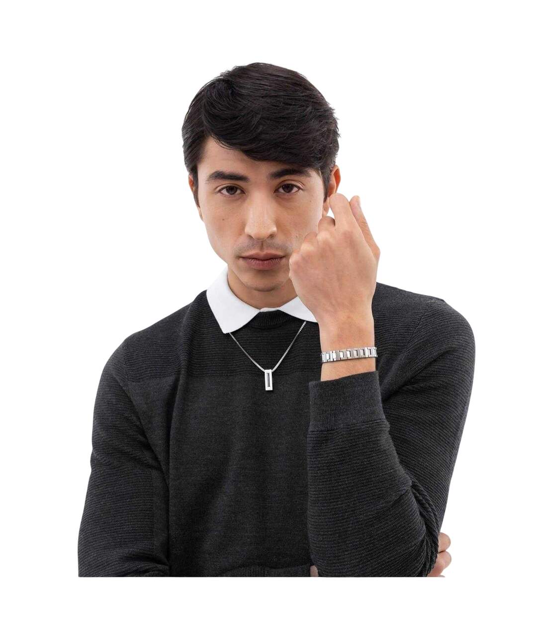 Stainless Steel Bracelet One Size Silver Boss-3