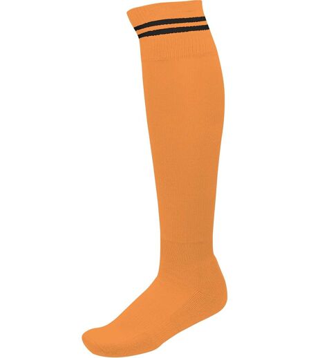 chaussettes sport - PA015 - orange rayure noir