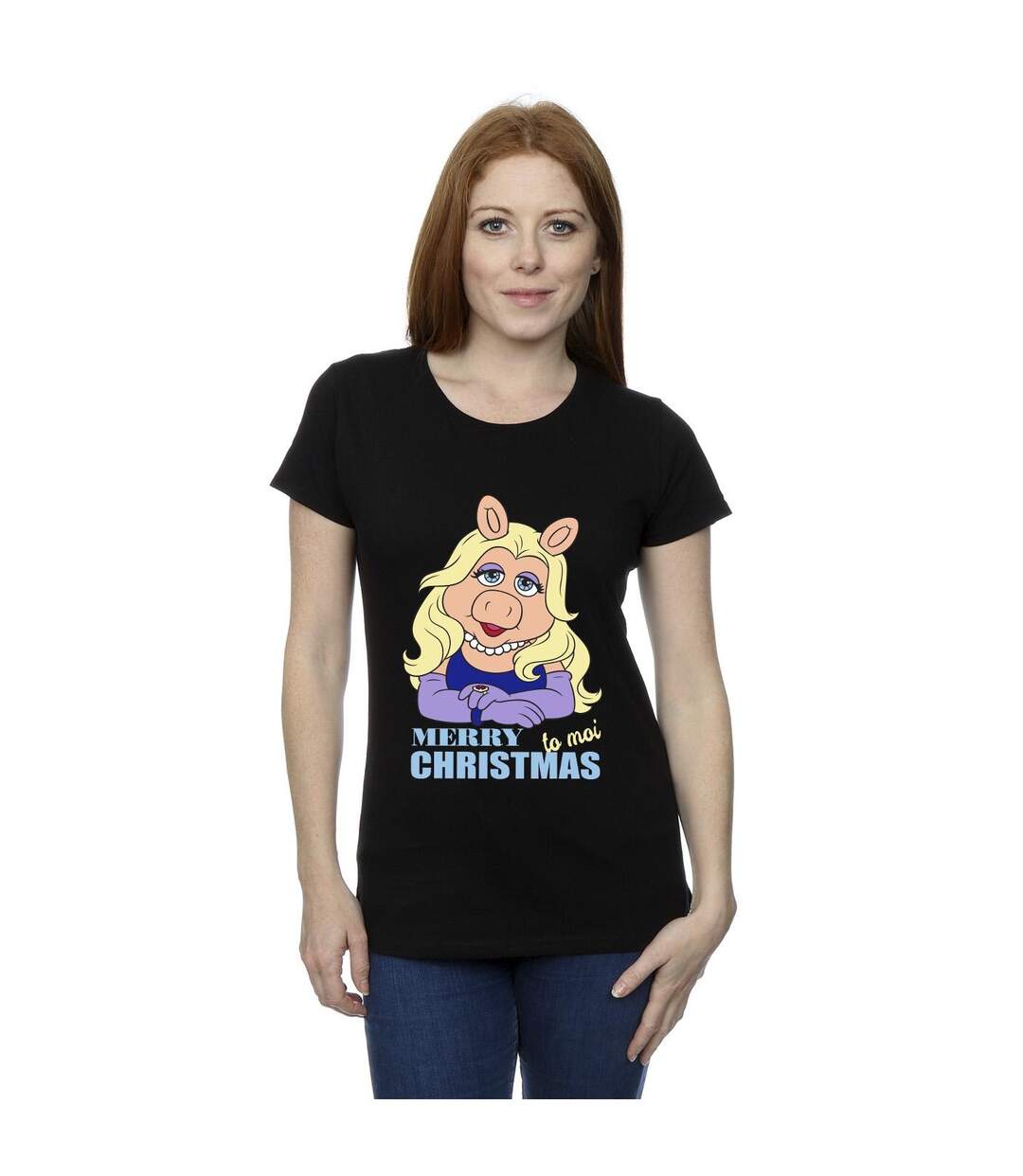 Disney Womens/Ladies Muppets Miss Piggy Queen of Holidays - T-shirt en coton (Noir) - UTBI35189-2