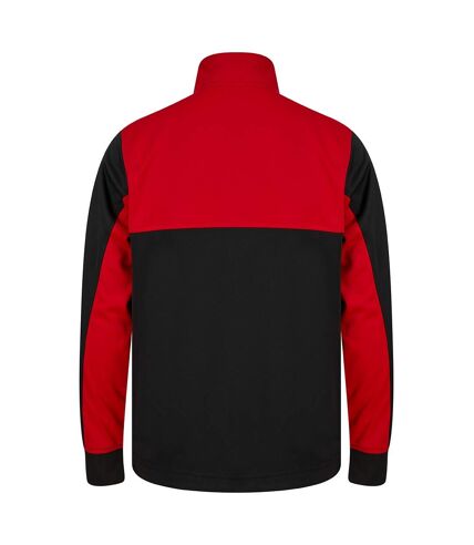 Finden & Hales Unisex Adult Quarter Zip Fleece Top (Black/Red)