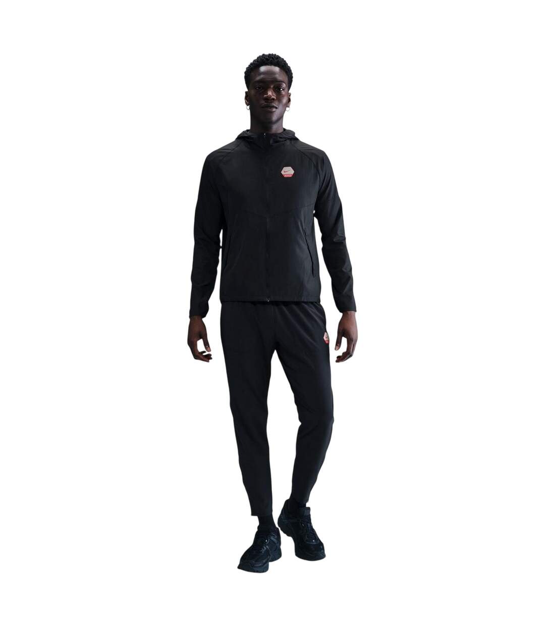 Veste Motif/style Swoosh City Run Homme Noir Rouge Nike-1