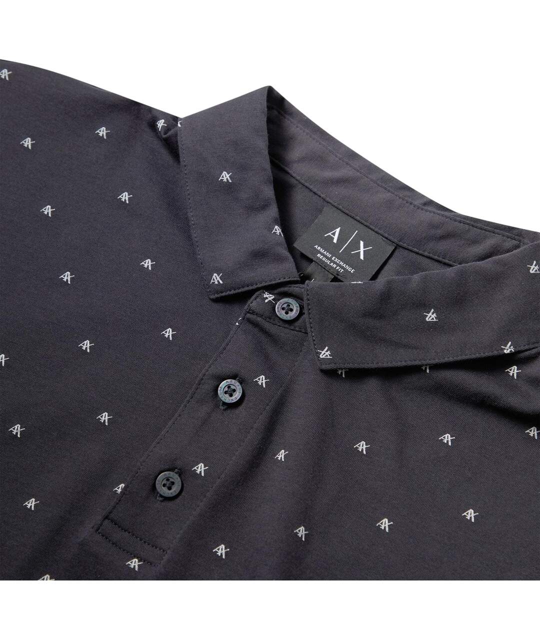 Mens Short-sleeved Polo Shirt Navy Armani Exchange-4