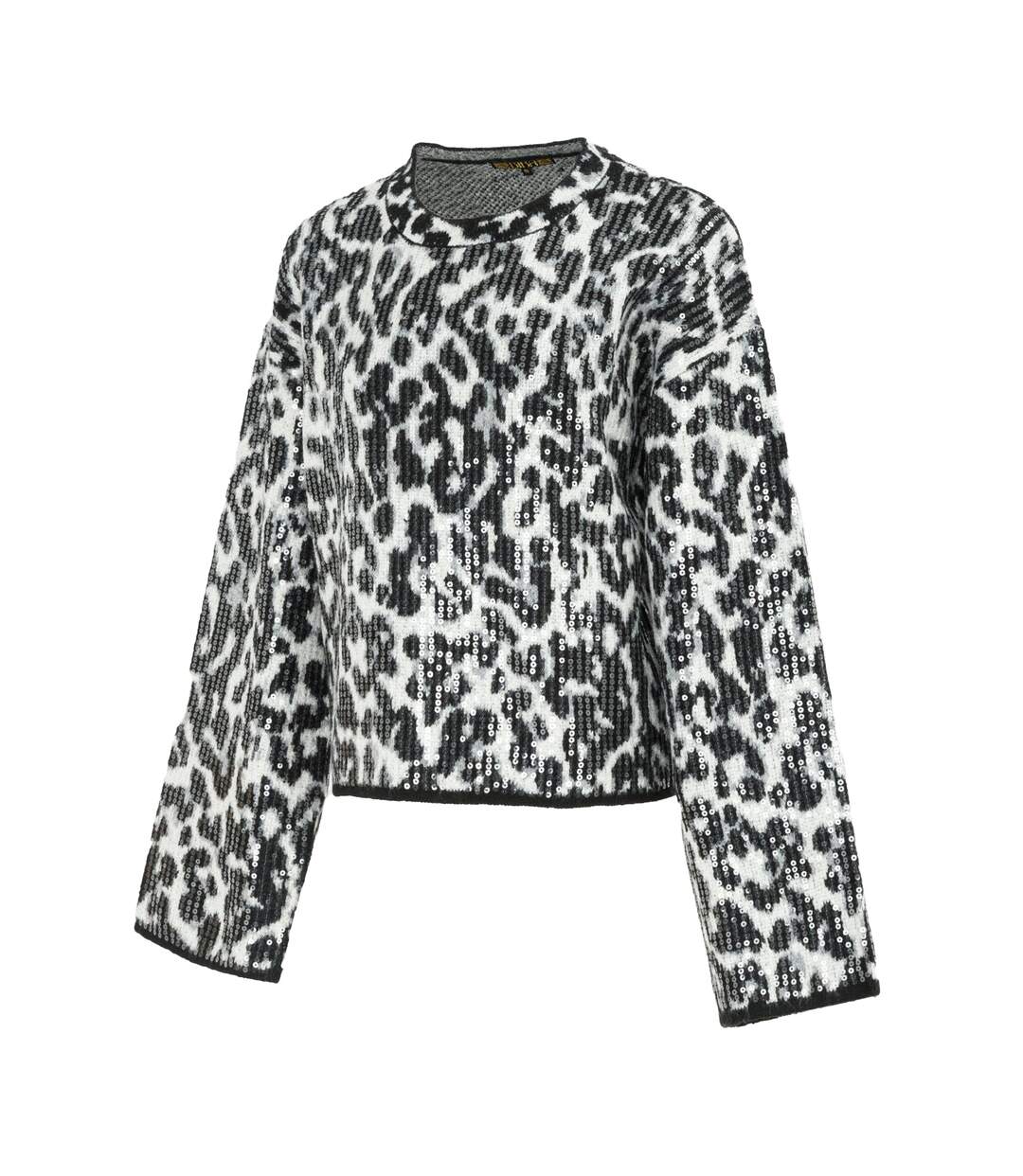 Pull Motif/style Imprimé Léopard Femme Noir Gris Biba-3