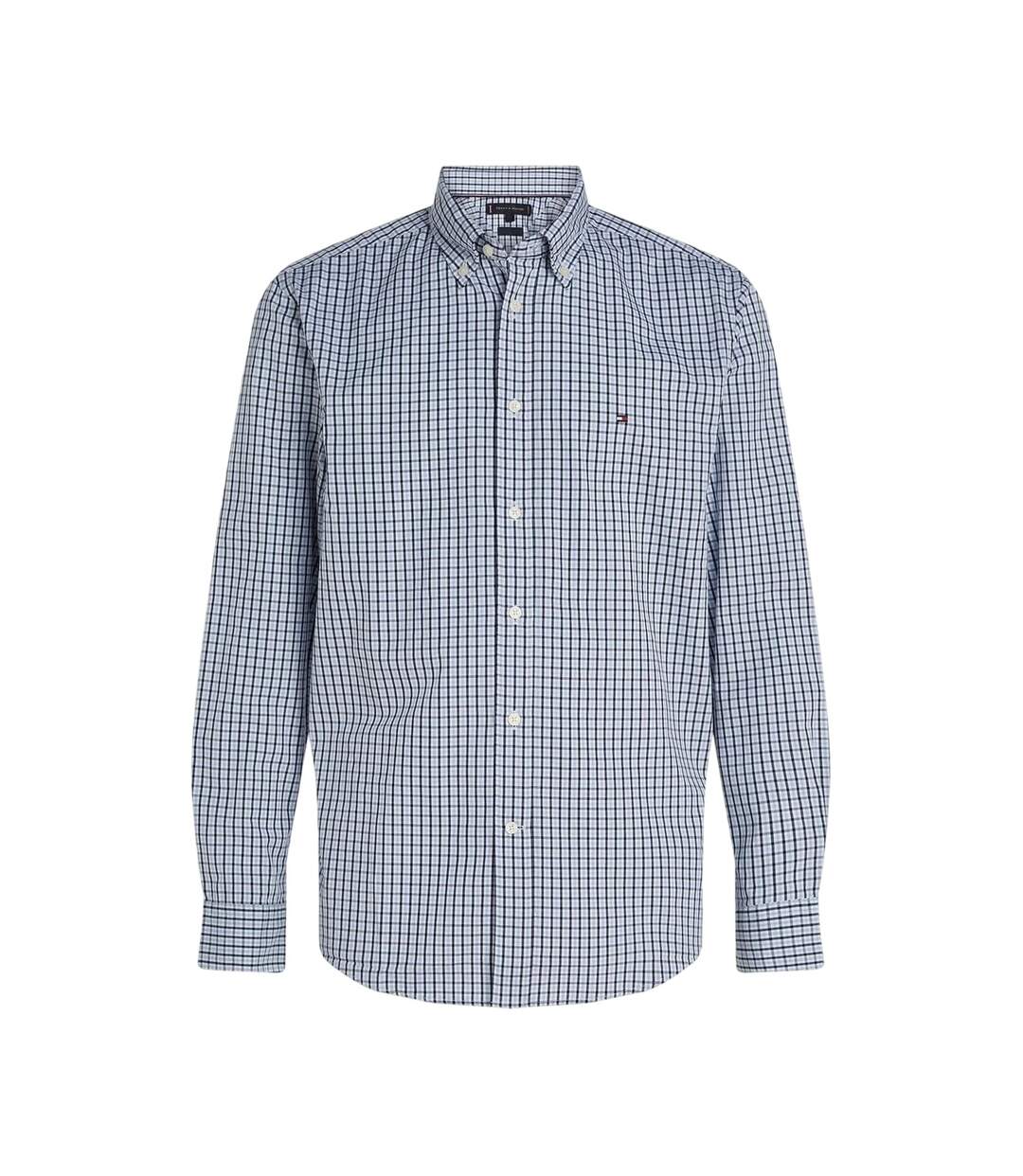 Mens Checked Regular Long-sleeved Shirt Sweet Blue Tommy Hilfiger-2