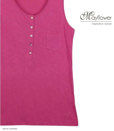 Mayflower ANDY3F Débardeur femme fuchsia en coton pour un look estival vibrant