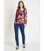 T-shirt évasé long col carré imprimé-2