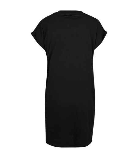 Womens/ladies Extended Shoulder Casual Dress Black Build Your Brand