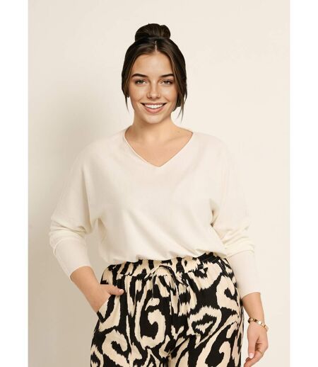 Pull tunique emmanchures descendues en maille