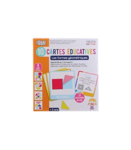 Jeu de 10 Cartes Éducatives J'apprends les Formes 19cm Multicolore