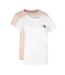 Lot de 2 t-shirts blanc/rose femme calvin klein jeans monologo - l-1