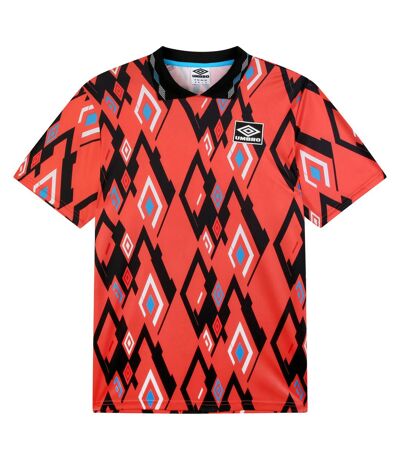 Umbro Mens Tropics Football T-Shirt (Warm Red/Cyan/White)