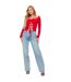 Womens/ladies Lace Up Double Layered Ruched Bust Crop Top Red I Saw It First-4