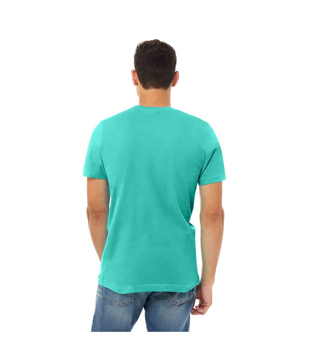 Unisex adult jersey crew neck t-shirt teal Bella + Canvas-2